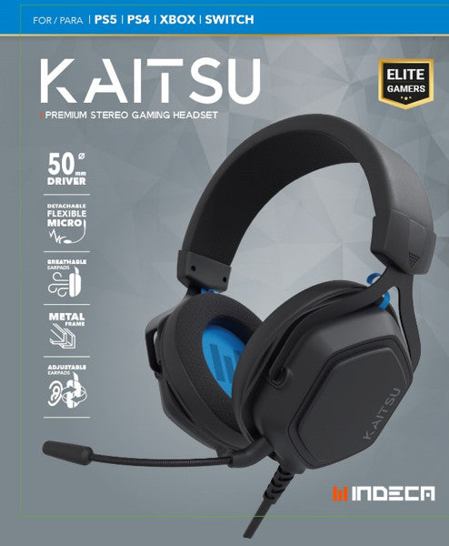 Indeca Premium Stereo Gaming Headset KAITSU BLACK (NEGRO) (PS4/XBOX/SWITCH) Indeca Premium Stereo Gaming Headset KAITSU BLACK (NEGRO) (PS4/XBOX/SWITCH)